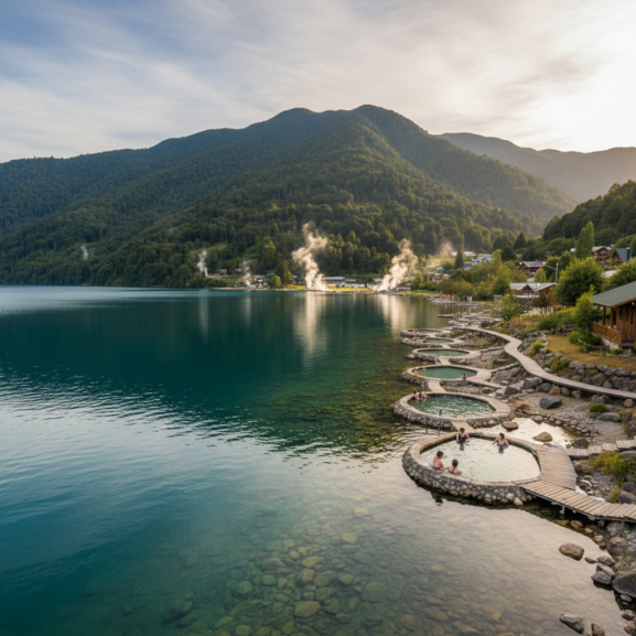 Coñaripe a orilla del Calafquen y rodeado de termas y más.